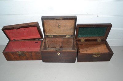 Lot 20 - Three 19th Century mahogany former tea caddies...