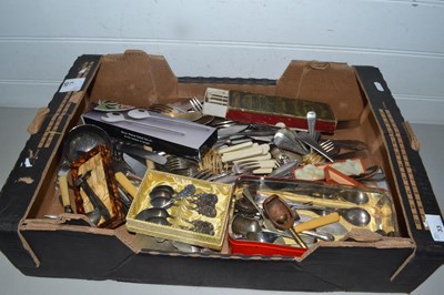 Lot 33 - Large box of assorted cutlery to include a...