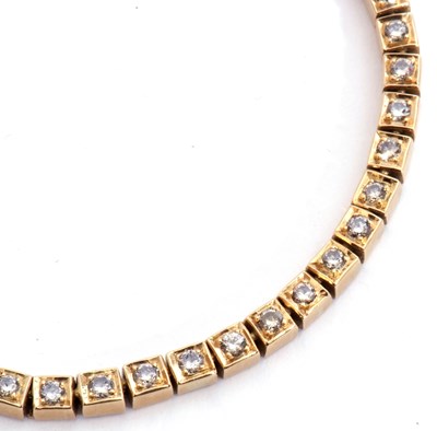 Lot 192 - Diamond line bracelet featuring 45 small...