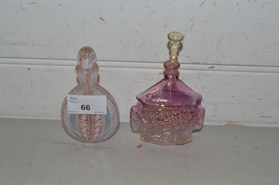 Lot 66 - Small glass scent bottle with lattice...