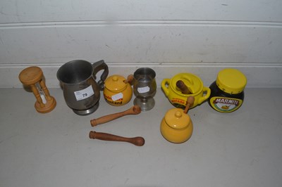 Lot 79 - Mixed Lot: Pewter tankards, Colmans Mustard...