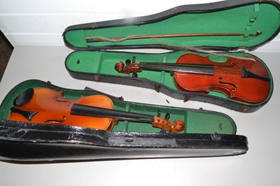 Lot 93 - Two 20th Century students violins