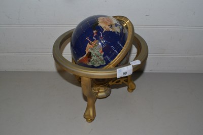 Lot 99 - Modern hardstone inlaid globe