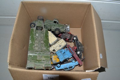 Lot 106 - Box of various die cast vehicles to include...