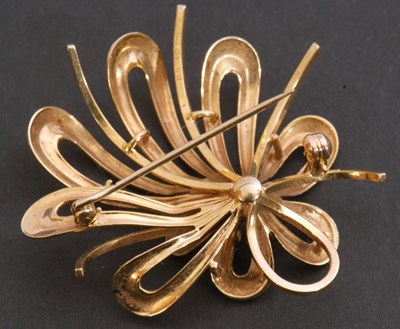 Lot 199 - 9ct gold and ruby spray brooch, open work...
