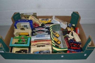 Lot 135 - Box of various toy vehicles mainly vans