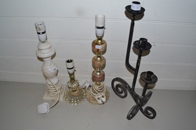 Lot 162 - Collection of various table lamps, candle...