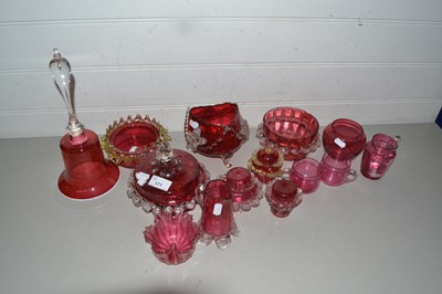 Lot 171 - Quantity of various assorted cranberry glass...