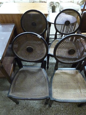 Lot 224 - Set of four 19th Century cane seated and...