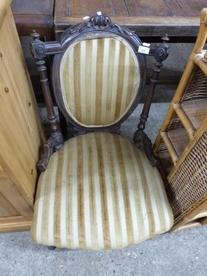 Lot 231 - Late 19th Century striped upholstered nursing...