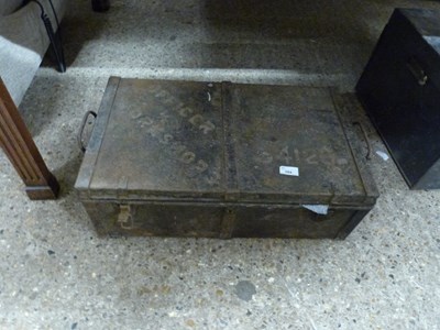 Lot 284 - Vintage metal trunk marked 'Officers Workshop'