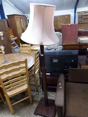 Lot 290 - Hardwood standard lamp with shade