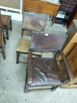 Lot 306 - Early 20th Century leather upholstered oak...