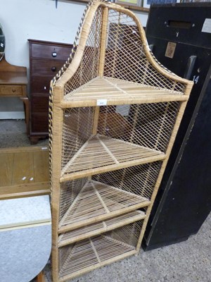 Lot 312 - Wicker corner shelf unit