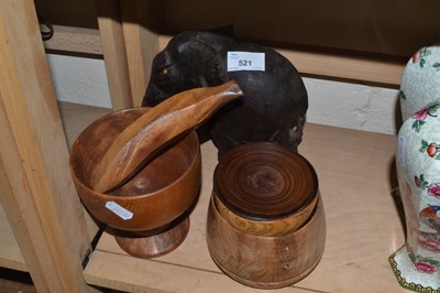 Lot 521 - Mixed Lot: Model elephant, various wooden...