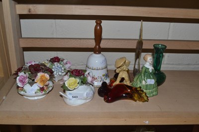 Lot 543 - Mixed Lot: Porcelain model flowers and other...