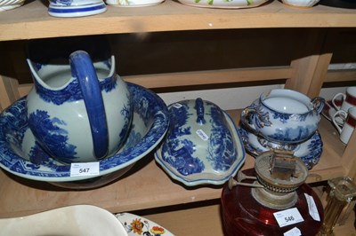 Lot 547 - Reproduction ironstone wash bowl and jug and...