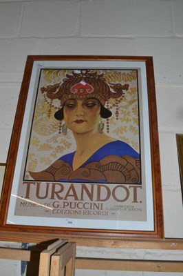 Lot 550 - Coloured print Turandot, framed and glazed