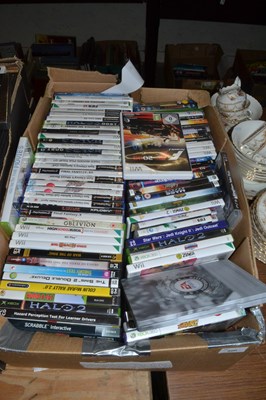 Lot 590 - One box of Playstation games, DVD's etc