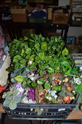 Lot 594 - One box of various fake flowers and foliage