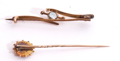 Lot 258 - Mixed Lot: antique gold and diamond tie pin, a...