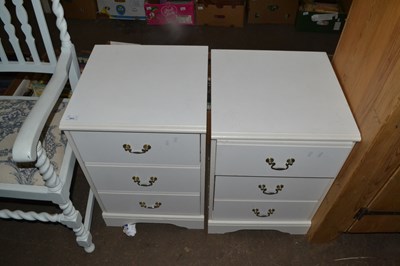 Lot 893 - Pair of white bedside cabinets