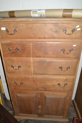 Lot 908 - 20th Century oak side cabinet with four...