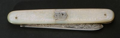 Lot 118 - Late Victorian silver bladed and mother of...