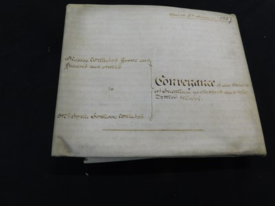 Lot 494 - Packet 1837 multi page vellum indenture with...