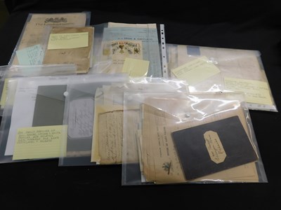 Lot 495 - Small suitcase containing assorted 19th...