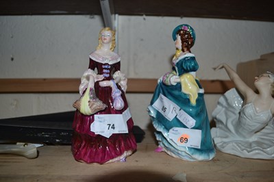 Lot 74 - Mixed Lot: Two Coalport figurines together...