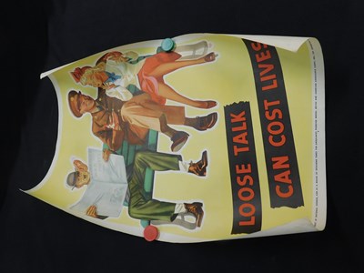 Lot 496 - 3 WWII Loose Talk Can Cost Lives coloured...