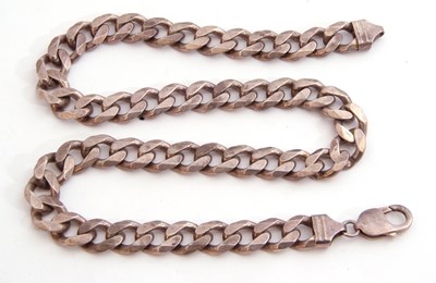 Lot 268 - Heavy 925 stamped flat and curb link chain,...