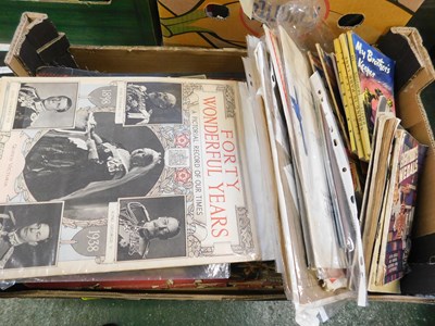 Lot 512 - Box of ephemera including scrap albums