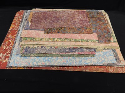 Lot 570 - Folder: Hand marbled end papers for book...