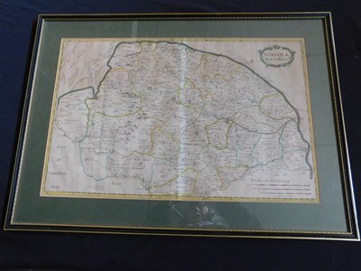 Lot 579 - ROBERT MORDEN: NORFOLK, engraved part hand...