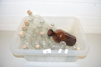 Lot 46 - Box of various clear glass chemists jars...