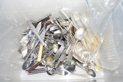Lot 136 - Large box of assorted plated cutlery