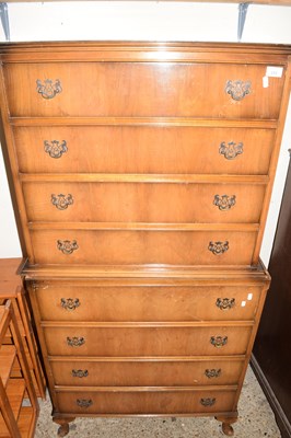 Lot 212 - Reproduction eight drawer chest on chest with...