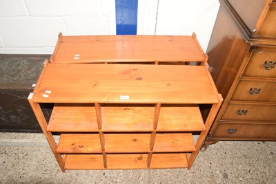 Lot 213 - Pair of modern pine shelf units, 84cm wide