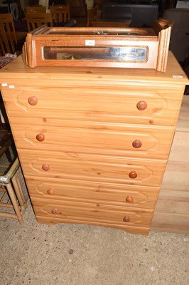 Lot 233 - Modern pine five drawer chest