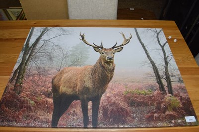 Lot 240 - Modern coloured illuminated print of a stag