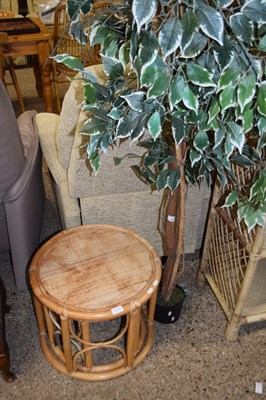 Lot 249 - Two bamboo occasional tables and a artificial...