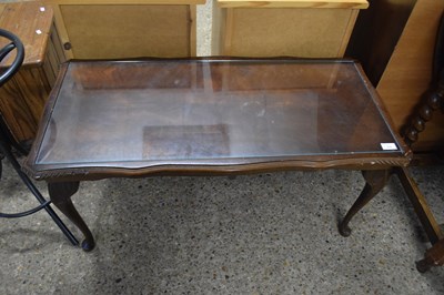Lot 278 - Glass topped cabriole legged coffee table