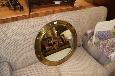 Lot 286 - Circular brass framed wall mirror