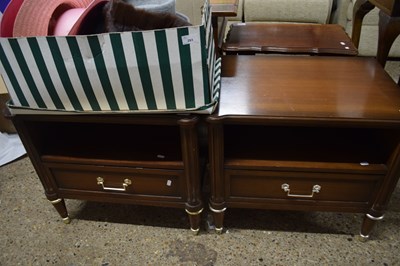Lot 292 - Pair of reproduction single drawer bedside...