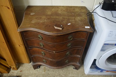 Lot 334 - Georgian style mahogany serpentine four drawer...