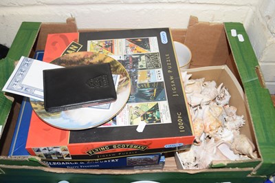 Lot 38 - Box of mixed items to include seashells,...