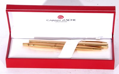 Lot 119 - Caran d'Ache of Switzerland cased gold plated...