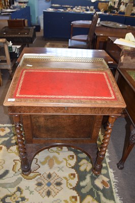 Lot 582 - 19th Century walnut Davenport desk, the top...